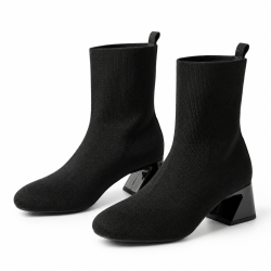 Botines de mujer en tejido color negro | Carmina Jhilton