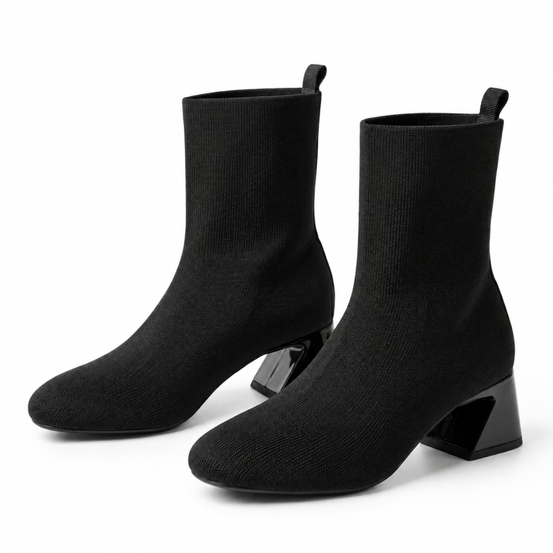Botines de mujer en tejido color negro | Carmina Jhilton