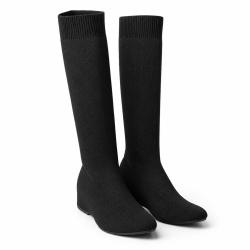 Botas altas de mujer en tejido color negro | Carmina Jhilton