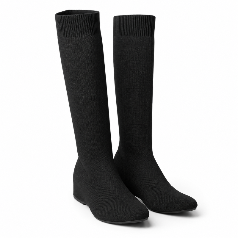 Botas altas de mujer en tejido color negro | Carmina Jhilton