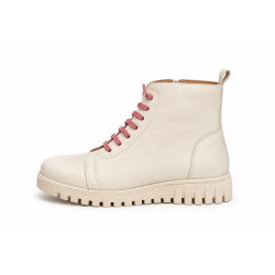 Botines de mujer en piel color beige | Carmina Jhilton