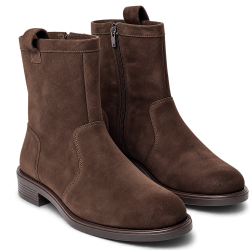 Botines de serraje en color chocolate para  mujer   | Carmina Jhilton