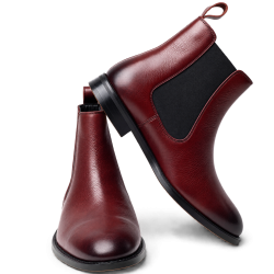 Botines de mujer en piel color vino | Carmina Jhilton