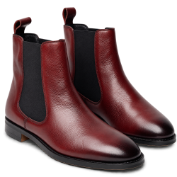 Botines de mujer en piel color vino | Carmina Jhilton