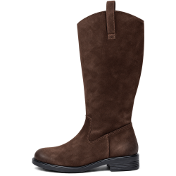 Botas altas de mujer en ante color chocolate | Carmina Jhilton