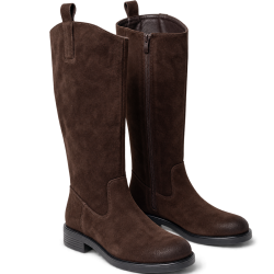 Botas altas de mujer en ante color chocolate | Carmina Jhilton
