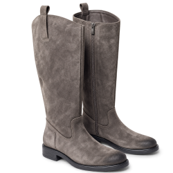 Botas altas de mujer en ante color gris | Carmina Jhilton