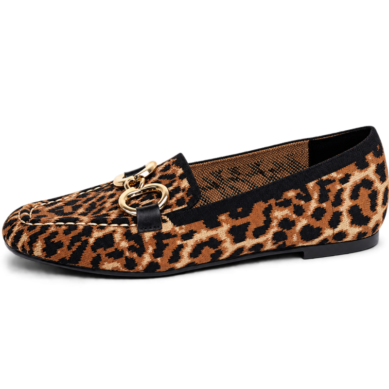 Mocasines de mujer en tejido color leopardo | Carmina Jhilton