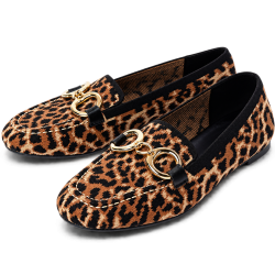 Mocasines de mujer en tejido color leopardo | Carmina Jhilton