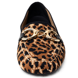 Mocasines de mujer en tejido color leopardo | Carmina Jhilton