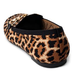 Mocasines de mujer en tejido color leopardo | Carmina Jhilton