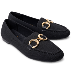 Mocasines de mujer en tejido color negro | Carmina Jhilton