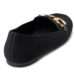 Mocasines de mujer en tejido color negro | Carmina Jhilton