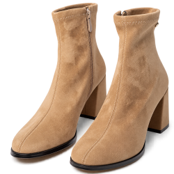 Botines de mujer en microfibra color camel | Carmina Jhilton