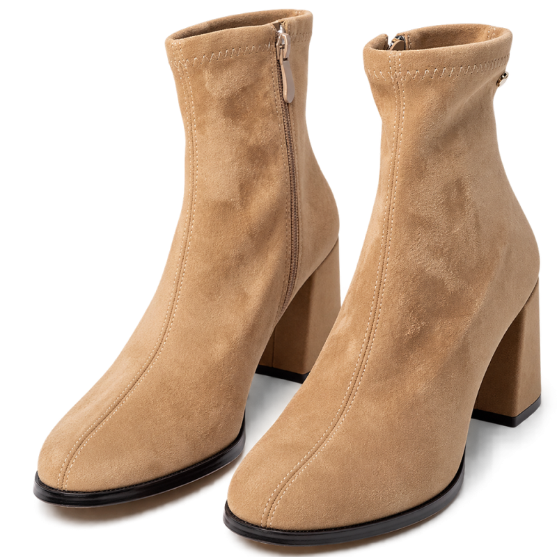 Botines de mujer en microfibra color camel | Carmina Jhilton