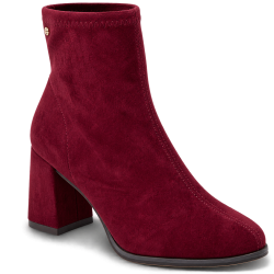 Botines de mujer en microfibra color burdeo | Carmina Jhilton