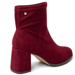 Botines de mujer en microfibra color burdeo | Carmina Jhilton
