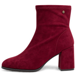 Botines de mujer en microfibra color burdeo | Carmina Jhilton