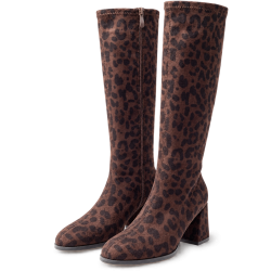 Botas altas de mujer color leopardo | Carmina Jhilton