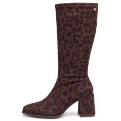 Botas altas de mujer color leopardo | Carmina Jhilton