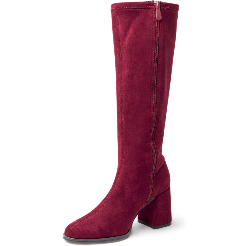 Botas altas de mujer color burdeo | Carmina Jhilton