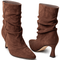 Botines de mujer en microfibra color marrón | Carmina Jhilton